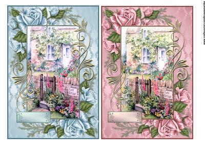 Rose Cottage in Vintage Rose Frame