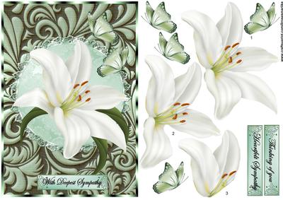 Lillies Lace and Butterflies Sympathy