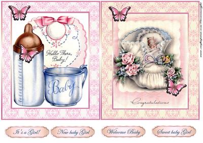 Vintage Baby Girl Toppers