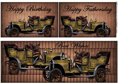 Vintage Car Toppers Dl Card