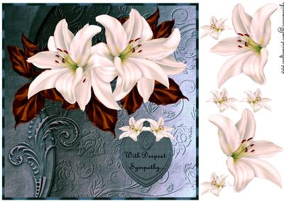 Sympathy Liliies in Brown and Bleu