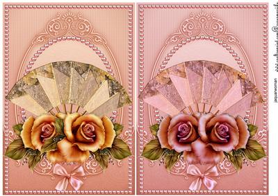Classic Vintage Roses and Fan Toppers