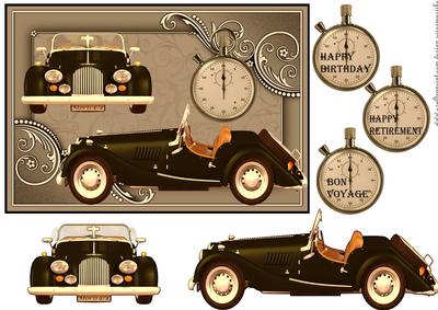Classic Vintage Car Male Card