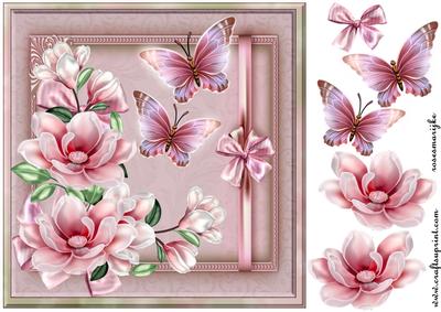 Magnolia Blossoms and Butterflies