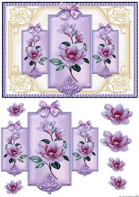 Vintage Magnolia Blossoms Panels
