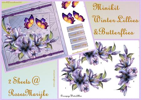 Mini Kit Winter Lillies and Butterflies