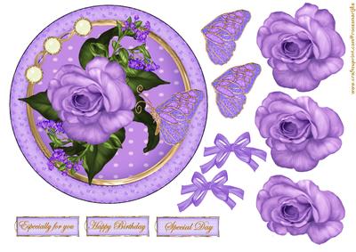 Purple Roses Topper Round