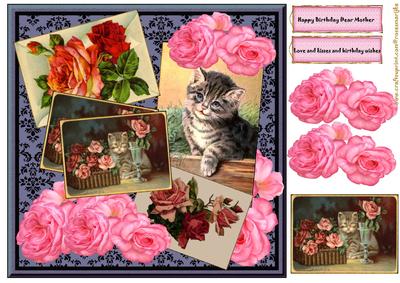 Cats and Roses Vintage