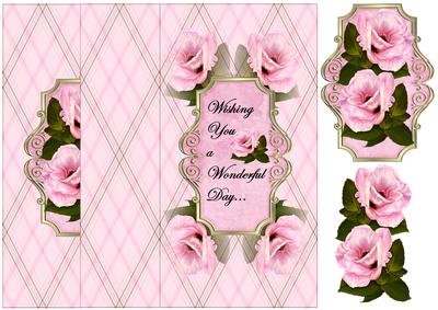 Pink Blossoms Fold Back Card