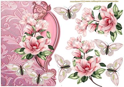 Magnolia Blossoms and Butterflies Over the Edge
