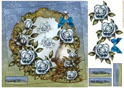 Vintage Beauty Bleu Roses