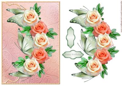 Envelop Classic Roses and Butterflies