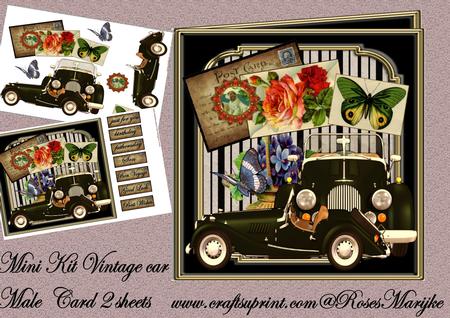 Mini Kit Male Card Vintage Car
