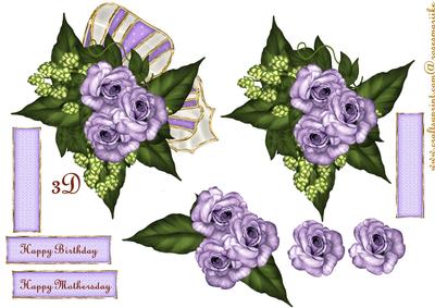 3D Decoupage Roses Arrangement