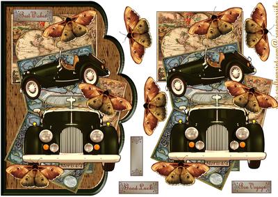 Scallop Male Card Vintage Car
