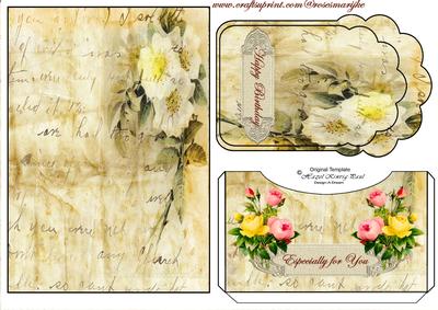 Pocket Card Vintage Roses