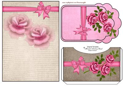 Pocket Card Elegant Roses and Bows