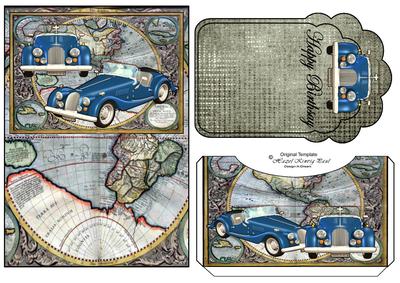 Pocketcard Vintage Worldmap & Car