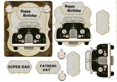 Scallop Vintage Car Male Card