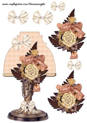Lamp Card Vintage Corsage