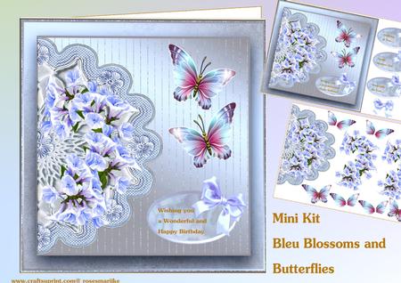 Mini Kit Bleu Blossoms and Butterflies