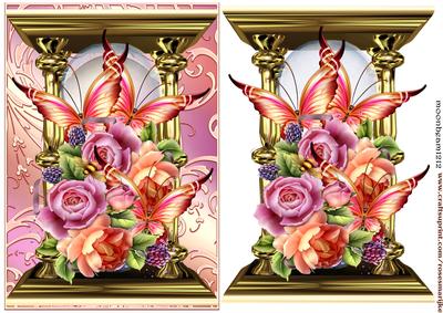 English Roses and Butterflies