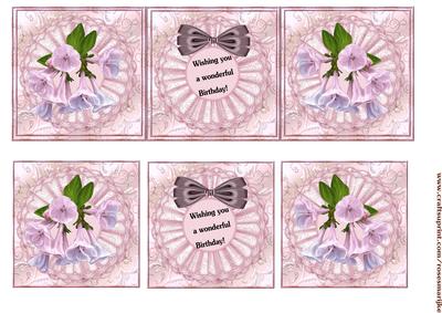 Large Dl Card Blossoms in Pink