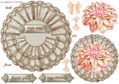 Wobble Card Peache Dahlia