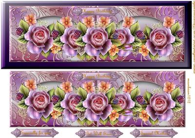 Large Dl Card English Roses