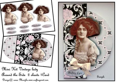 Mini Kit Around the Side Vintage Lady Shaped Card