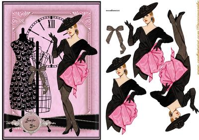 Special Lady in Pink and Black Fashion