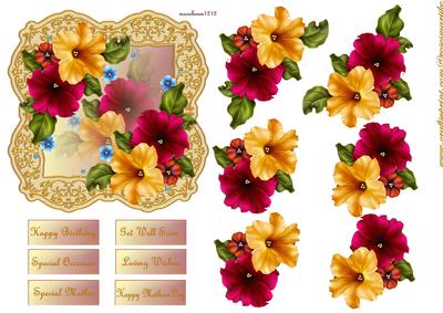 Petunia's on Lace Frame