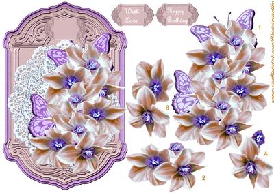 Topper with Spring Flowers and Butterflies