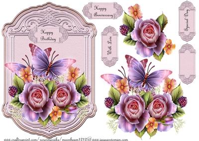 Topper English Roses and Butterflies