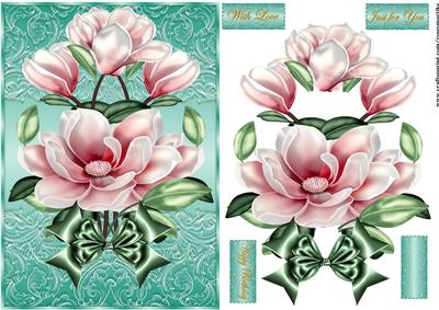 Magnolia Blossoms on French Lace