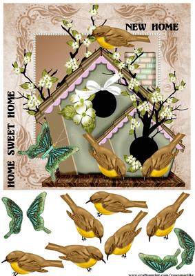 New Home Birdhouse and Butterflie