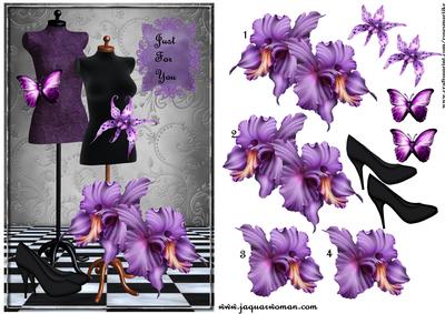 Vintage Dressform and Orchids