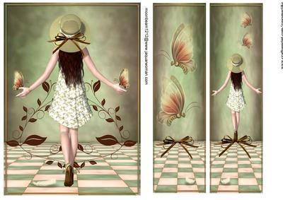 Topper and Bookmarks Butterflie Girl