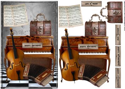 Vintage Music Male Card