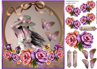 Butterflie Girl in Enchanted Garden