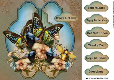 Panels Male/other Card Birds and Bflies
