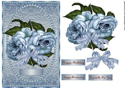 Vintage Roses on French Lace and Pearl Frame
