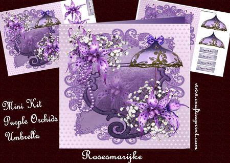Mini Kit Purple Orchids and Umbrella