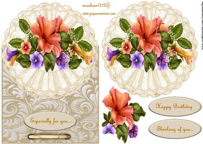 Over the Top Cream Lace and Petunias