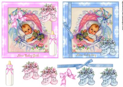 Toppers New Baby Boy & Girl Vintage