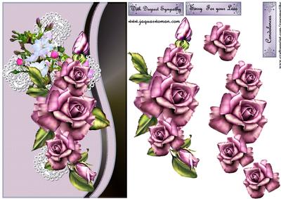Sympathy Heritage Pink Roses and Lace Cross
