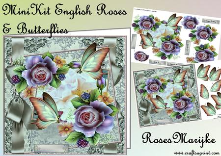 Mini Kit English Roses and Butterflies