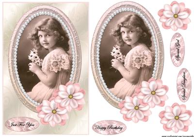 Vintage Girl in Pearl Frame 2