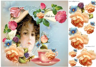 Vintage Lady & Roses