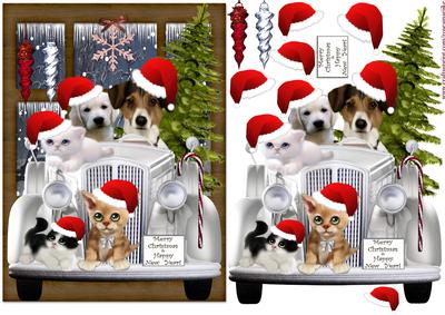 Christmas Animals Bringing Home the Christmas Tree!!